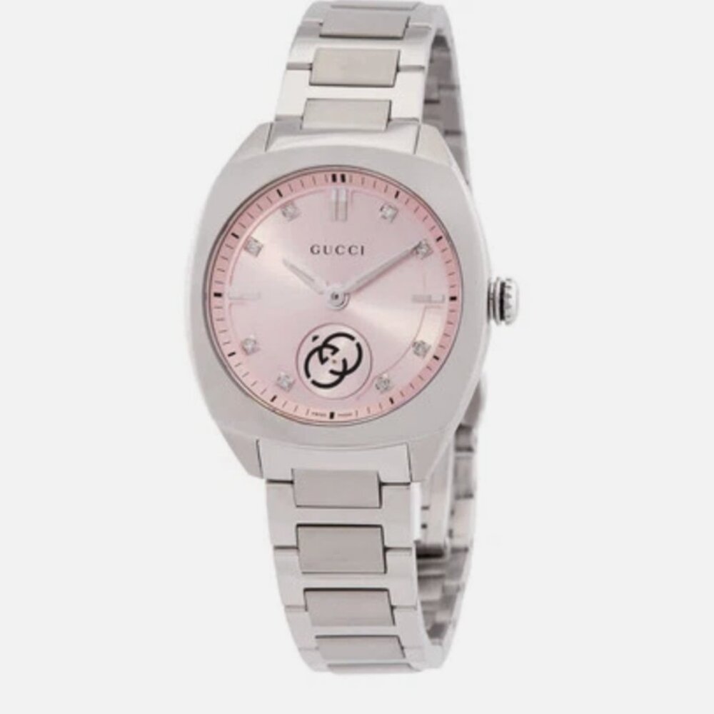 Gucci Interlocking G Quartz Pink Dial Ladies Watch